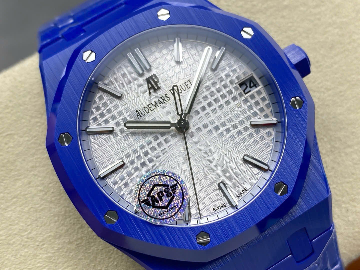 Audemars Piguet Watch Royal Oak 15500 Ceramic Blue 41mm - Image 5