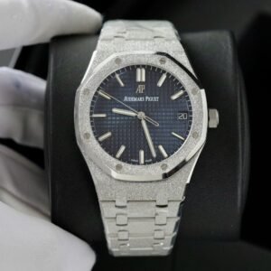 Audemars Piguet Royal Oak 15500ST Frosted Gold Watch Dial Blue 41mm