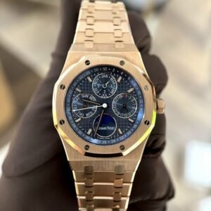 Audemars Piguet Royal Oak 26574OR Rose Gold Watch Blue Dial 41mm