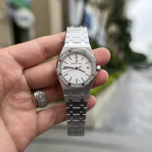 Audemars Piguet Watch Royal Oak White Dial Metal Wire 34mm