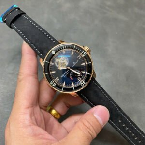 Blancpain Fifty Fathoms Tourbillon 8 Jours Watch Rose Gold Black Dial 45mm
