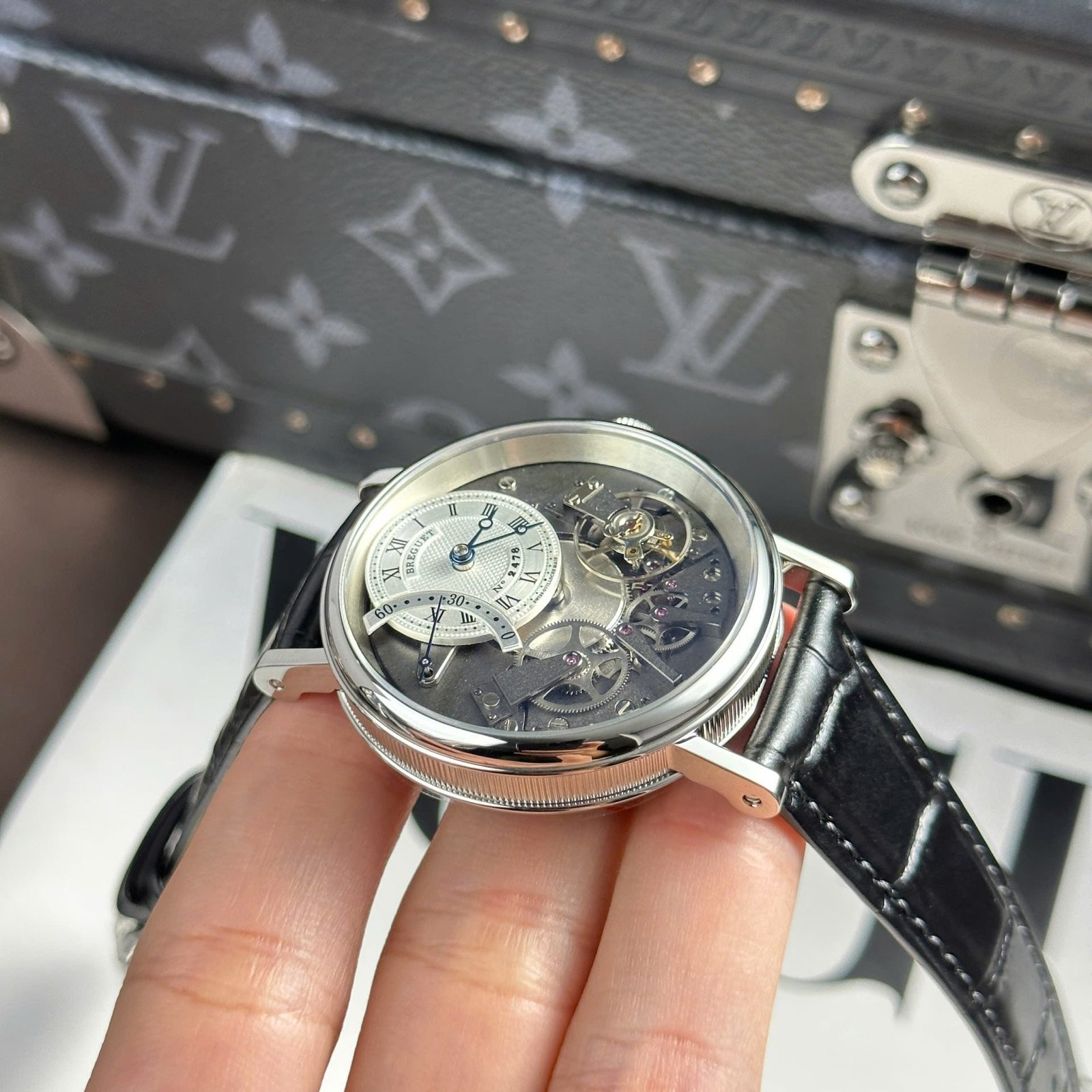 Breguet Tradition 7097 Watch Black Leather Strap 40mm - Image 4