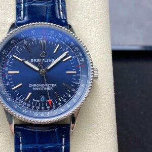 Breitling Navitimer Watch Blue Leather Strap 41mm