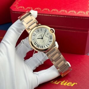 Cartier Ballon Bleu Rose Gold Watch Men’s White Dial 42mm