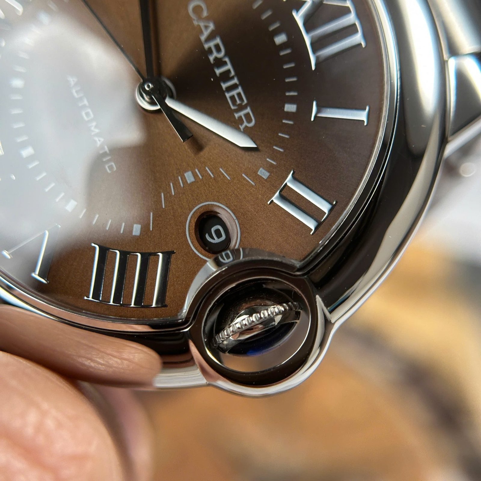 Cartier Ballon Bleu Watch Brown Dial Metal Wire 40mm - Image 6