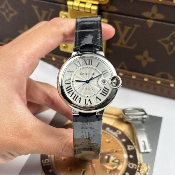 Cartier Ballon Bleu Watch White Dial Leather Strap 40mm - Image 2