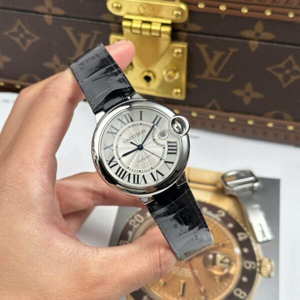 Cartier Ballon Bleu Watch White Dial Leather Strap 40mm - Image 3