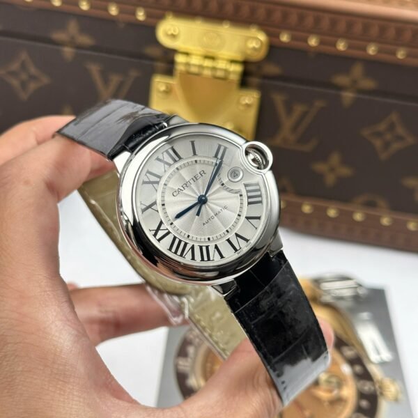 Cartier Ballon Bleu Watch White Dial Leather Strap 40mm - Image 4