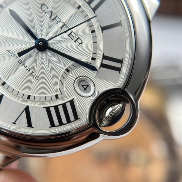 Cartier Ballon Bleu Watch White Dial Leather Strap 40mm - Image 6