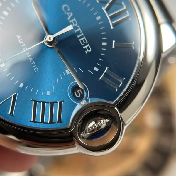 Cartier Ballon Bleu Watch Blue Dial Metal Wire 40mm - Image 6