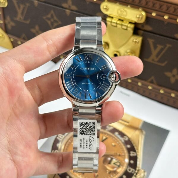Cartier Ballon Bleu Watch Blue Dial Metal Wire 40mm
