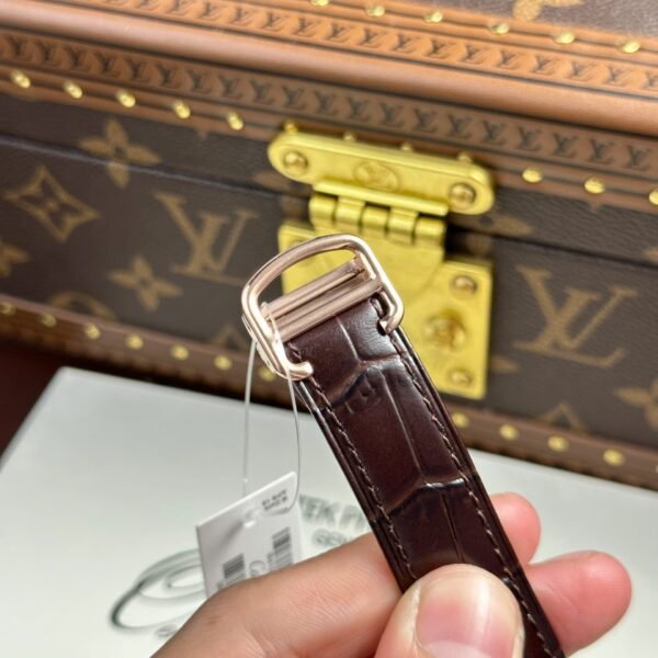 Cartier Drive Tourbillon Watch Dial Guiloche Motif Leather Strap 41mm - Image 13