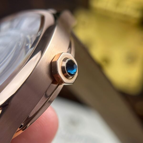 Cartier Drive Tourbillon Watch Dial Guiloche Motif Leather Strap 41mm - Image 9