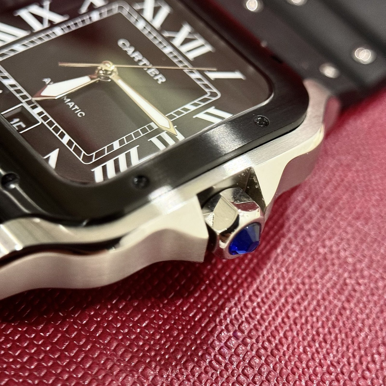 Cartier Watch Santos Black Dial Roman Numeral Pile 39.8mm - Image 3