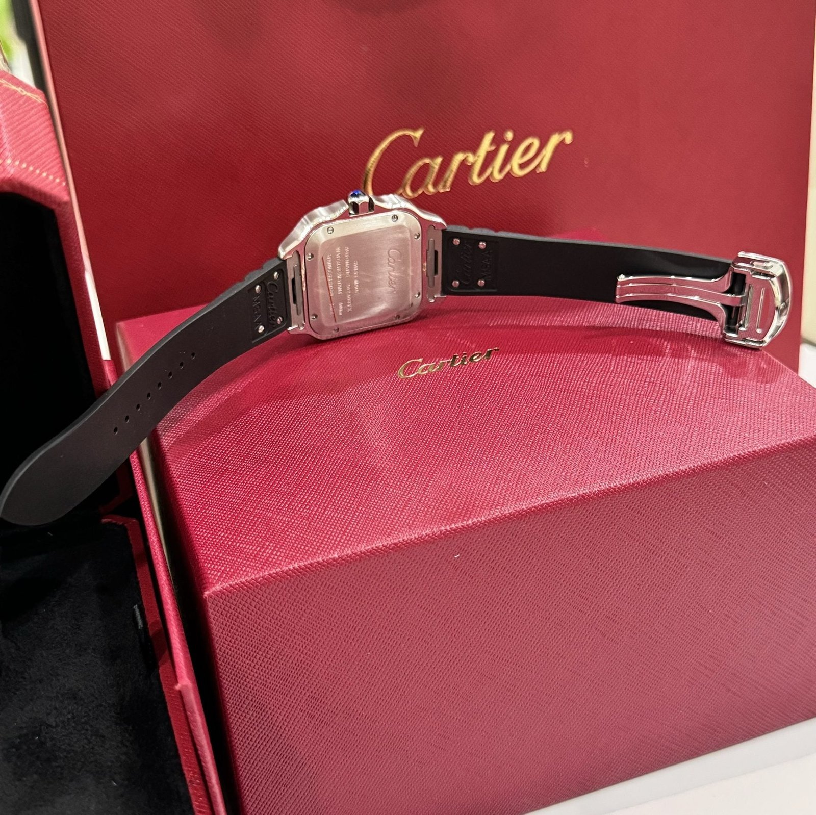 Cartier Watch Santos Black Dial Roman Numeral Pile 39.8mm - Image 7