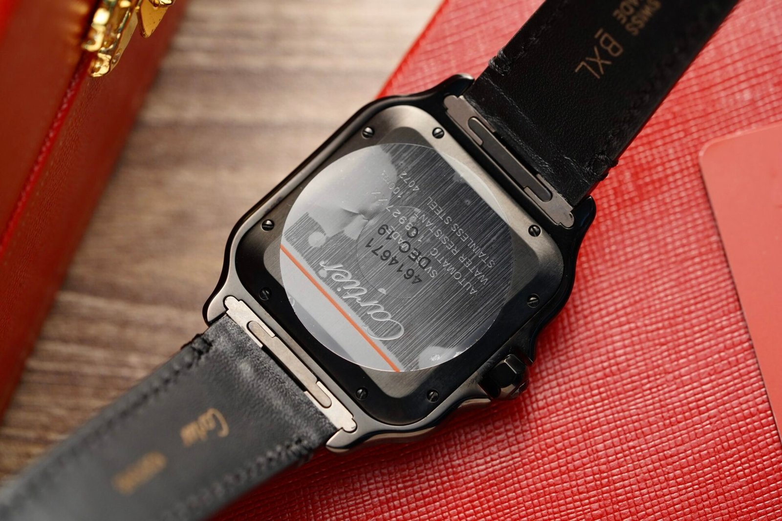 Cartier Watch Santos De Cartier WSSA0039 Black Dial 39 8mm Gloria Leather