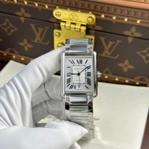 Cartier Tank Must Extra-Large Model Watch White Dial Metal Wire 31x41mm