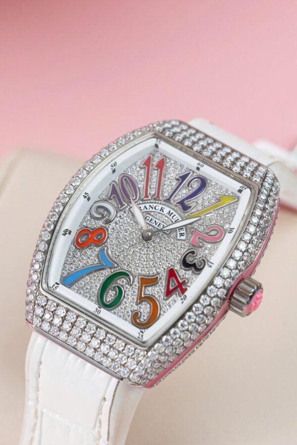 Franck Muller V32 Watch Custom Diamonds Moissanite 36mm - Image 4