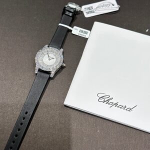 Chopard  Watch With Moissanite Diamond Leather Strap 30mm