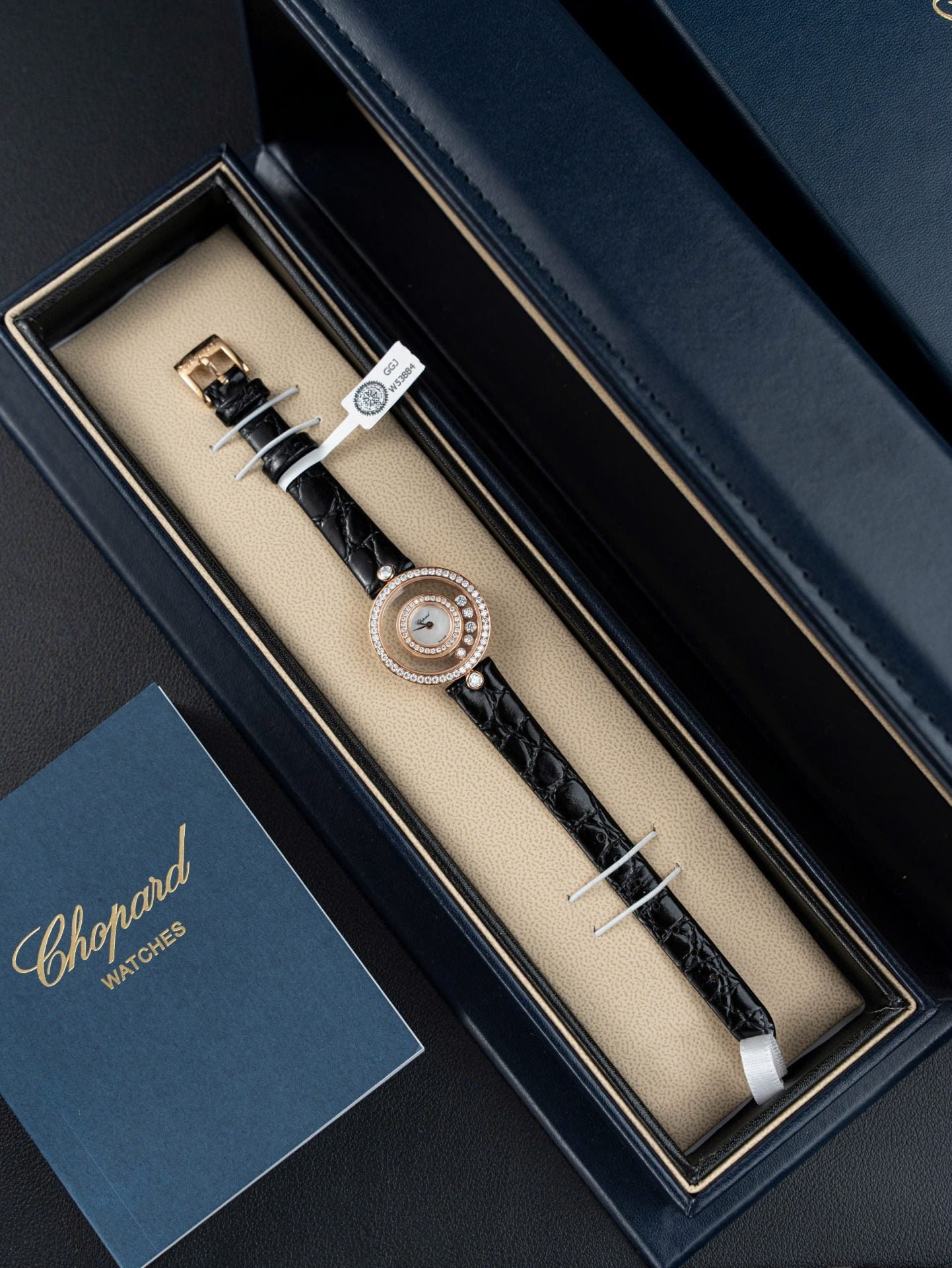 Chopard Happy 203857 Watch Full Moissanite Diamonds + 18K Gold Wrapped 36mm - Image 2