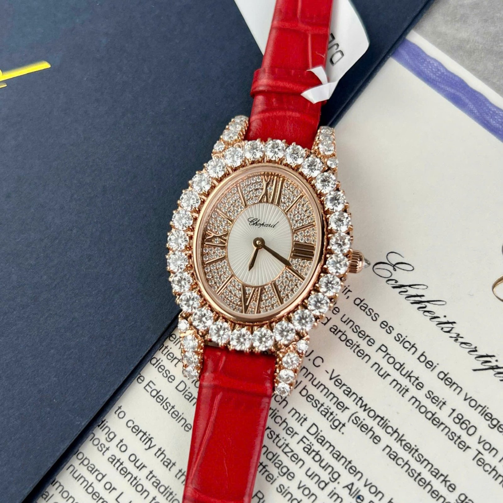 Chopard Women Watch Gold Wrapped And Moissanite Diamonds 34mm - Image 2