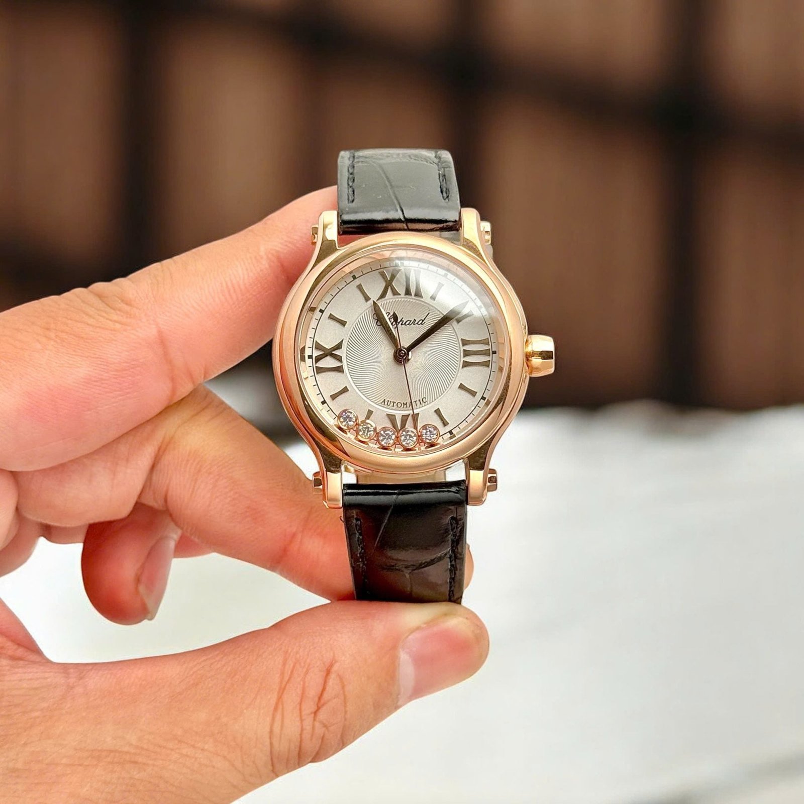 Chopard Happy Sport Women Luxury Watch Rose Gold Plated Automatic Movement 36mm