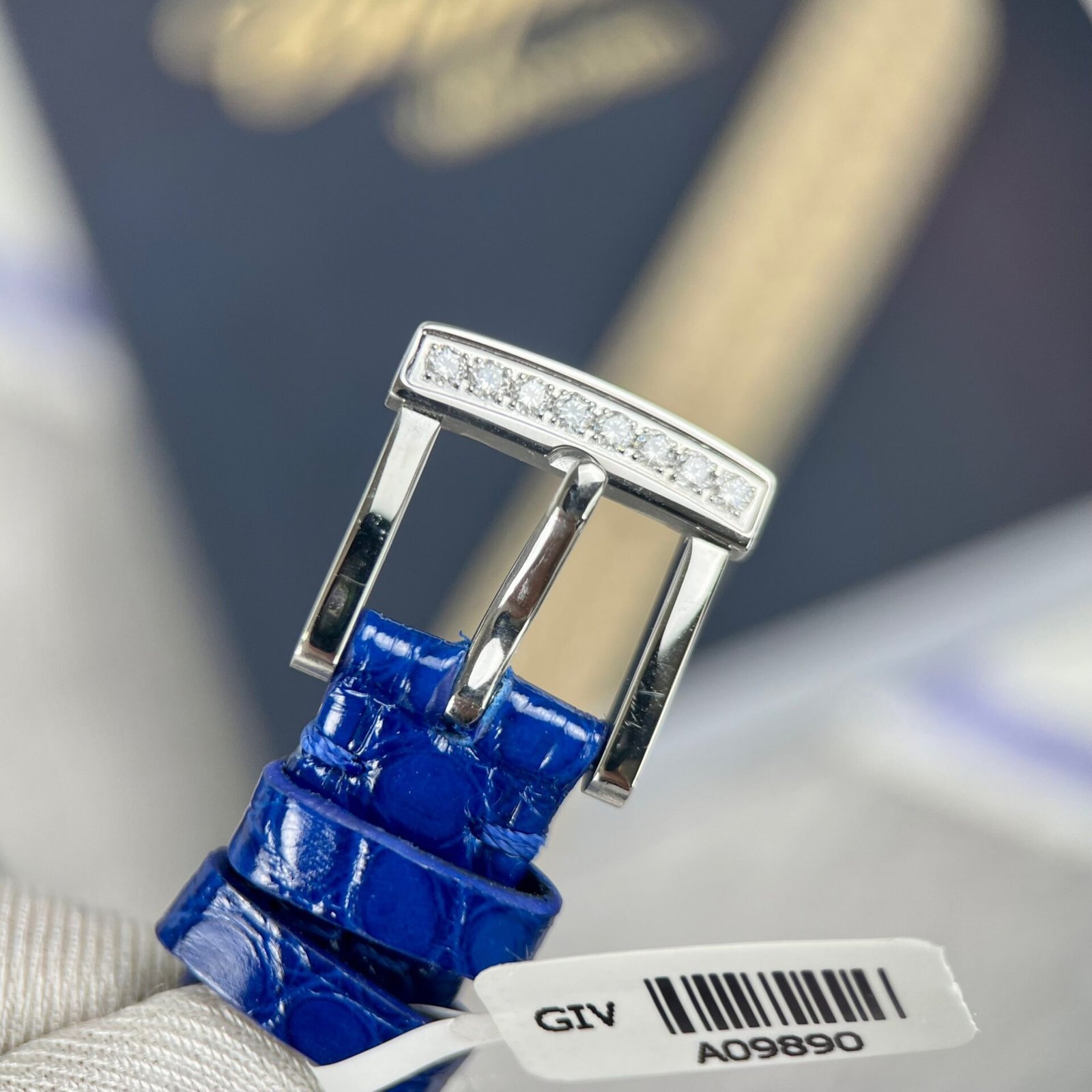 Chopard Women’s Watch Full Diamond Moissanite Blue 34mm - Image 9