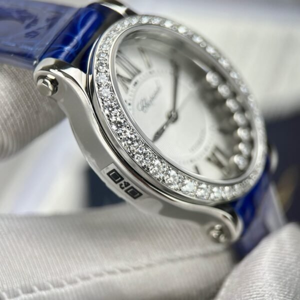 Chopard Women’s Watch With Diamond Moissanite Blue 34mm - Image 4