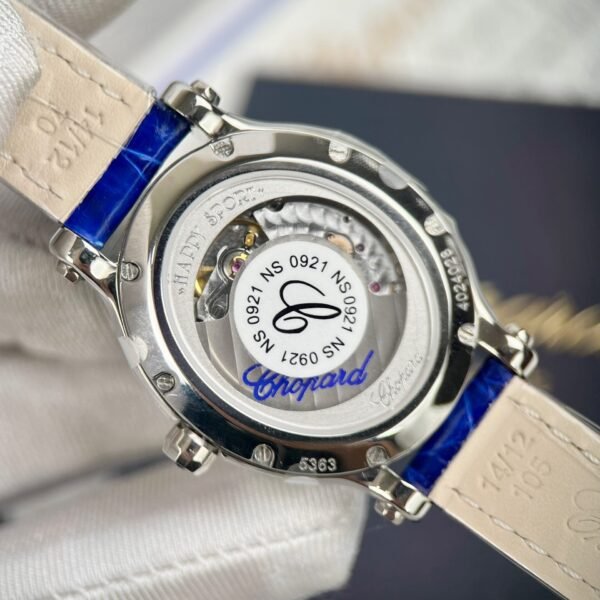 Chopard Women’s Watch With Diamond Moissanite Blue 34mm - Image 6