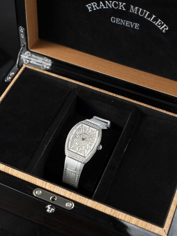 Franck Muller V32 White Watch Moissanite Diamonds 36mm - Image 3