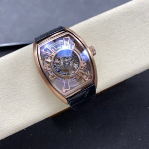 Franck Muller High End Watch Curvex CX Grand Central Tourbillon Skeleton Rose Gold 36x53mm