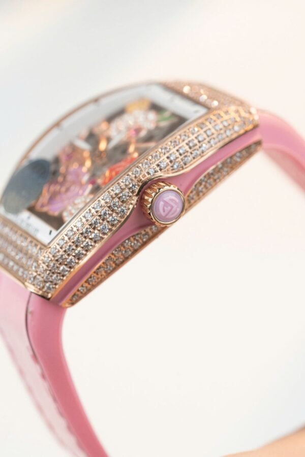 Franck Muller Watch Vanguard V32 Skeleton Pink Flower Dial 36mm - Image 5