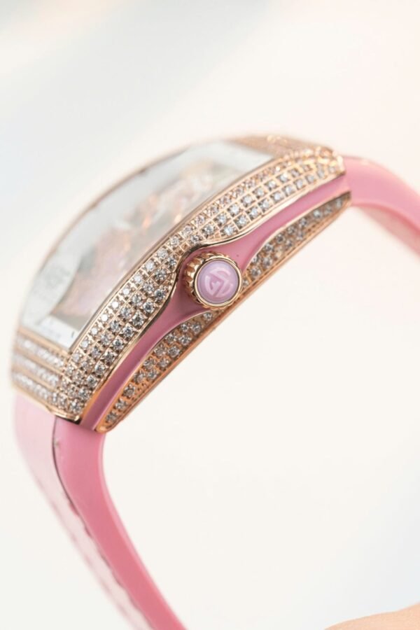 Franck Muller Watch Vanguard V32 Skeleton Pink Flower Dial 36mm - Image 6