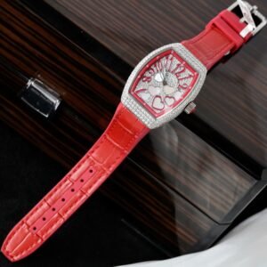 Franck Muller V32 Vanguard Lady Heart Red Watch Diamonds Moissanite 36mm