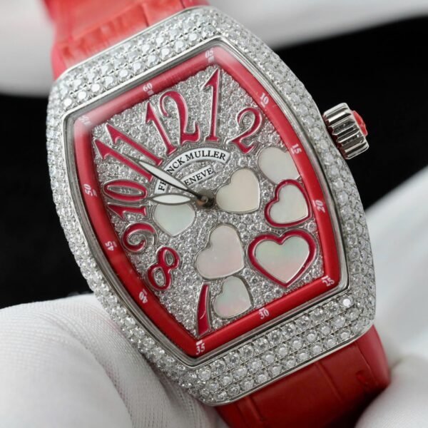 Franck Muller V32 Vanguard Lady Heart Red Watch Diamonds Moissanite 36mm - Image 2