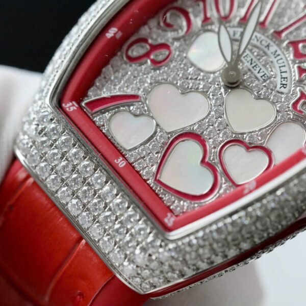 Franck Muller V32 Vanguard Lady Heart Red Watch Diamonds Moissanite 36mm - Image 4