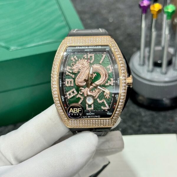 Franck Muller V45 Rose Gold Watch Dragon Dial 45mm