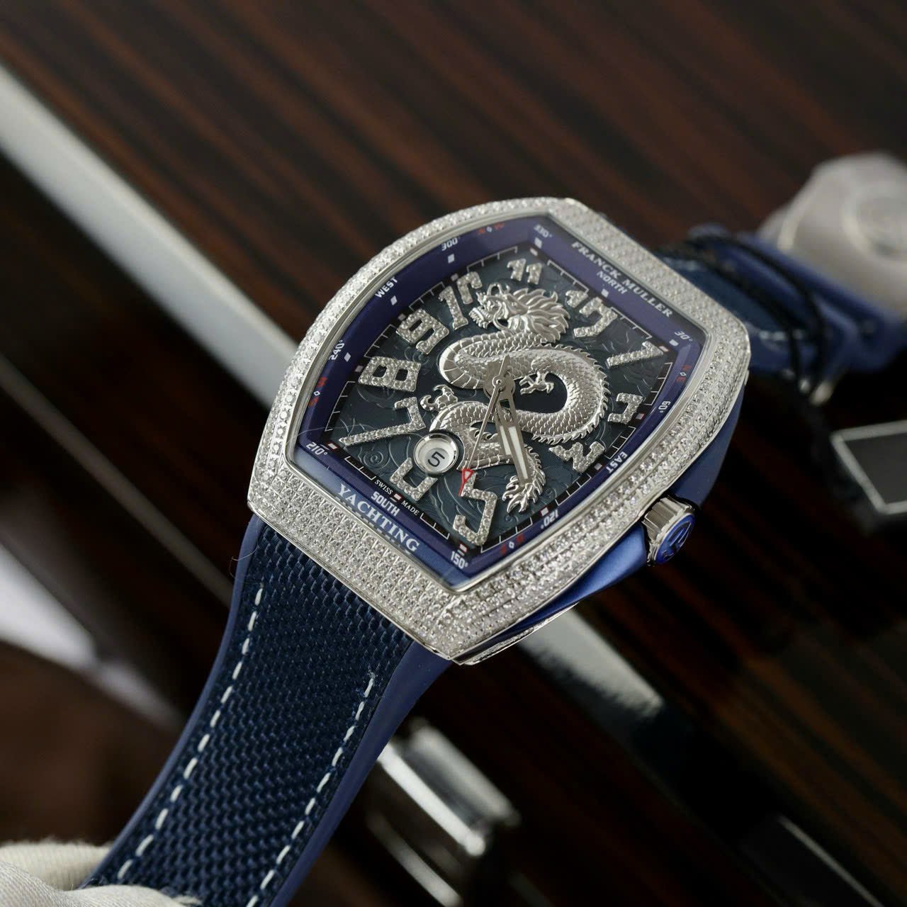 Franck Muller V45 Watch Dragon Dial Blue 45mm - Image 2