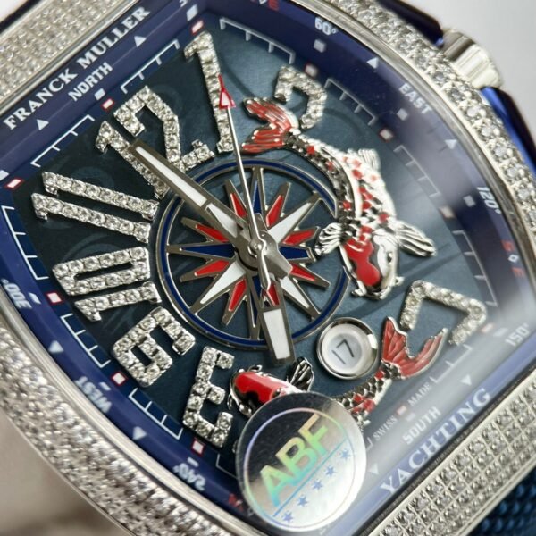 Franck Muller Vanguard V45 Watch Dial Blue 45mm - Image 3