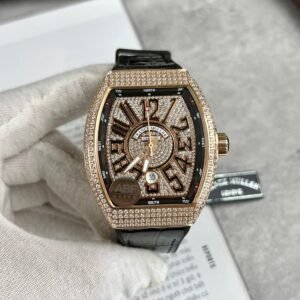 Franck Muller Vanguard V45 Watch With Full Rose Gold Diamonds 45mm