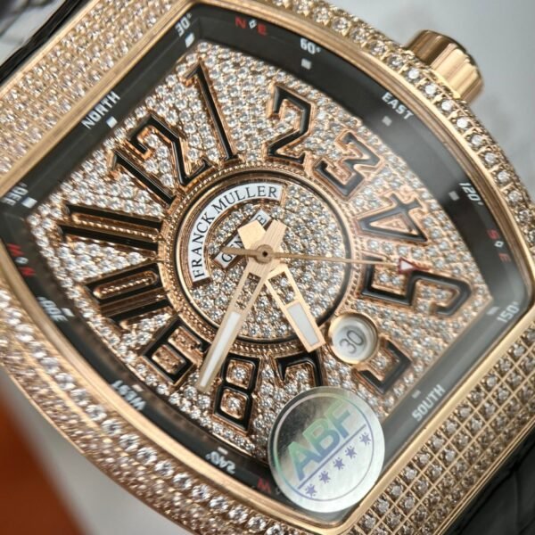 Franck Muller Vanguard V45 Watch With Full Rose Gold Diamonds 45mm - Image 3