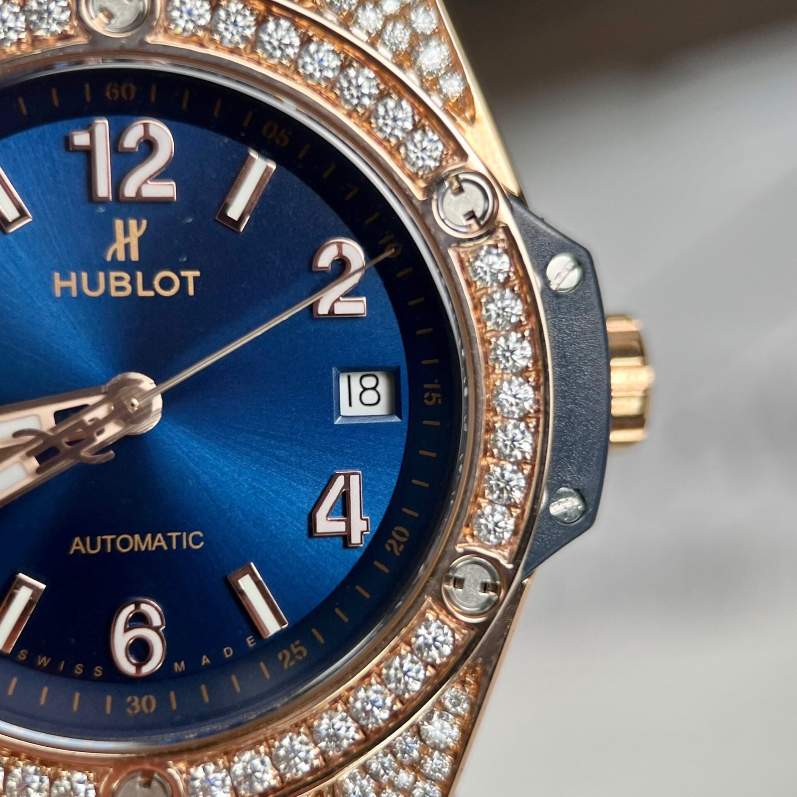 Hublot Big Bang Watch Blue Dial With Moissanite Diamond 39mm - Image 3