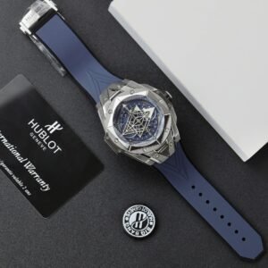 Hublot Big Bang Sang Bleu II Blue Watch Rubber Strap 45mm