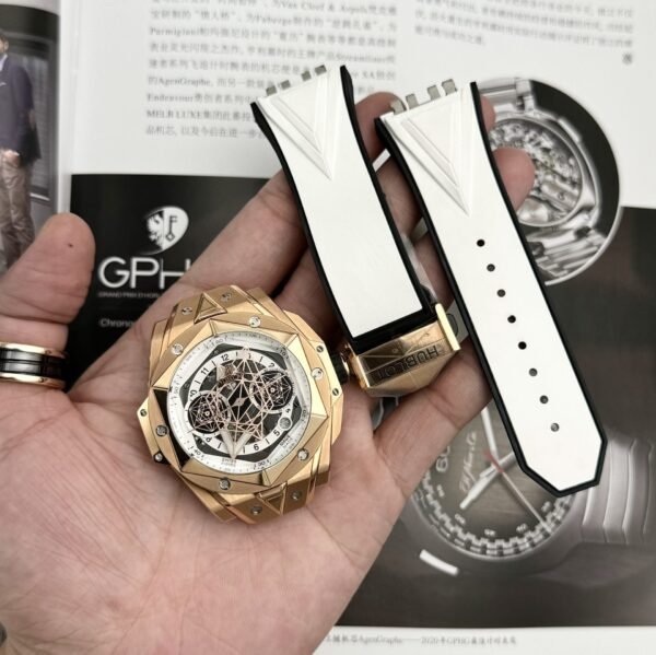 Hublot Watch Big Bang Sang Bleu II King Gold White Dial 45mm - Image 2