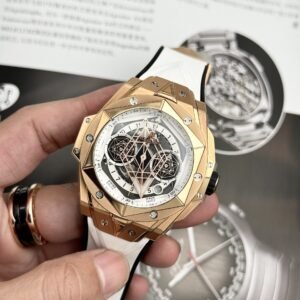 Hublot Watch Big Bang Sang Bleu II King Gold White Dial 45mm