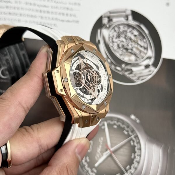 Hublot Watch Big Bang Sang Bleu II King Gold White Dial 45mm - Image 8