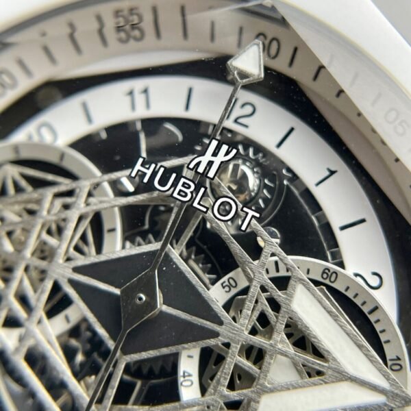 Hublot Big Bang Sang Bleu Watch White Ceramic Rubber Strap 45mm - Image 5