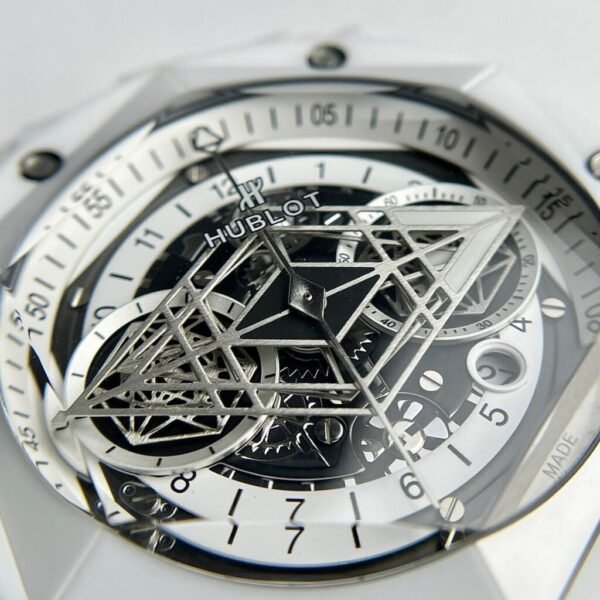 Hublot Big Bang Sang Bleu Watch White Ceramic Rubber Strap 45mm - Image 2
