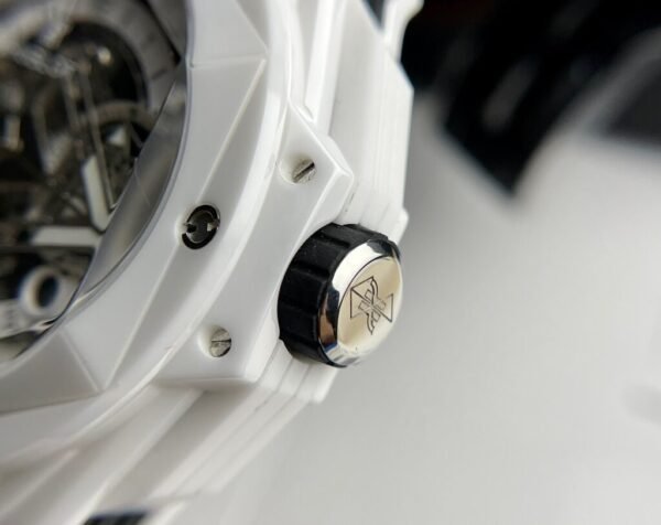 Hublot Big Bang Sang Bleu Watch White Ceramic Rubber Strap 45mm - Image 6