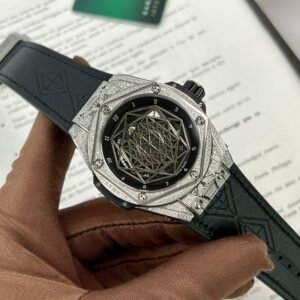 Hublot Big Bang Sang Bleu Watch With Diamonds 45mm